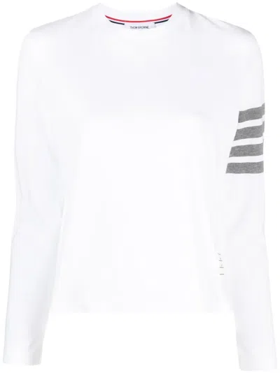 Thom Browne Langarmshirt Mit Streifen In White