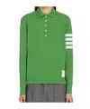 Thom Browne 4-bar Short-sleeved Polo Top In Green