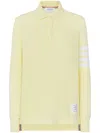 Thom Browne 4-bar Long-sleeved Polo Top In Yellow