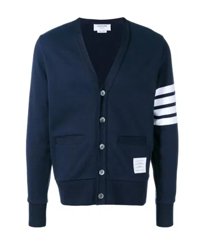 Thom Browne 4-bar Loopback Cardigan In Blue