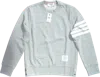 Thom Browne 4-bar Loopback Crewneck Sweatshirt In Grey Cotton In Grey