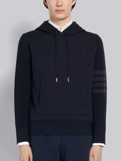 Thom Browne 4-bar Loopback Hoodie In Black
