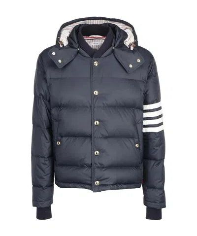 THOM BROWNE THOM BROWNE 4-BAR HOODED BUTTONED JACKET