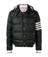 Thom Browne 4-bar Matte Nylon Bomber In Black
