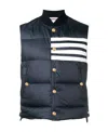 Thom Browne Stripe Down Puffer Vest In Black