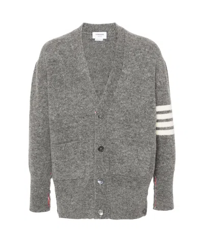 THOM BROWNE 4-BAR MÉLANGE WOOL CARDIGAN