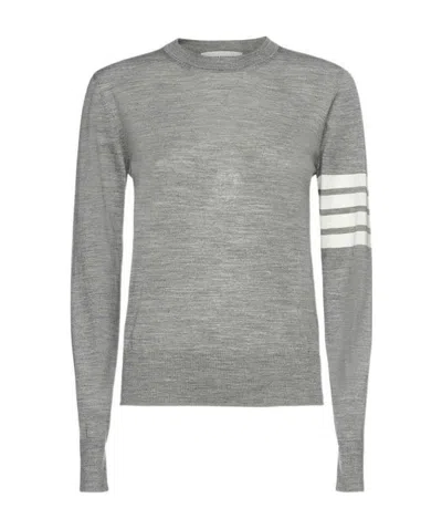 Thom Browne 4-bar Merino Jumper In Light Grey - 055
