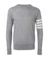 Thom Browne Gray 4-bar Sweater In Gray
