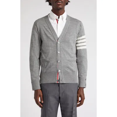 THOM BROWNE THOM BROWNE 4-BAR MERINO WOOL CARDIGAN