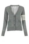 Thom Browne 4-bar Merino Wool Cardigan In Grey