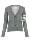 Thom Browne 4-bar Merino Wool Cardigan In Grey