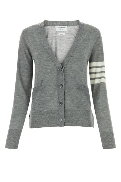 THOM BROWNE 4-BAR MERINO WOOL CARDIGAN