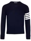 Thom Browne 4-bar Merino Wool Sweater In Blue