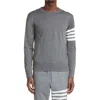 Thom Browne 4-bar Merino Wool Sweater In Gray