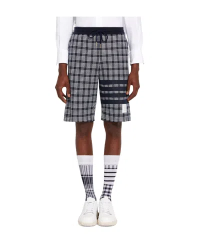 Thom Browne 4-bar Micro Check Track Shorts In Multicolor
