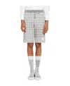 Thom Browne 4-bar Micro Check Track Shorts In White
