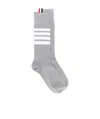 Thom Browne 4-bar Mid-calf Cotton Socks In Gray