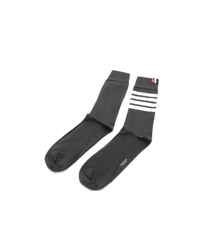 Thom Browne 4-bar Mid-calf Socks In Black
