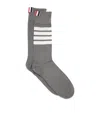 Thom Browne 4-bar Mid-calf Socks In Gray