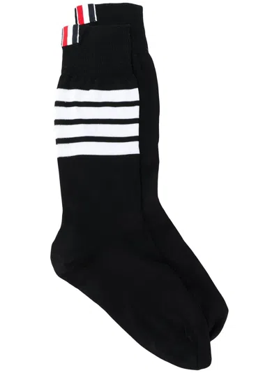 Thom Browne 4-bar Mid-calf Socks In Black