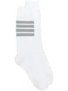Thom Browne 4-bar Mid-calf Socks In White