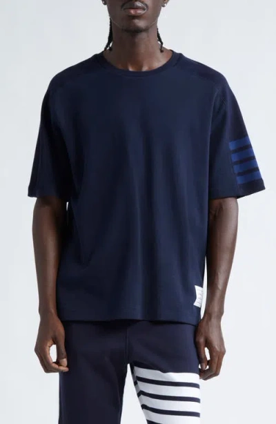 THOM BROWNE THOM BROWNE 4-BAR MILANO COTTON T-SHIRT