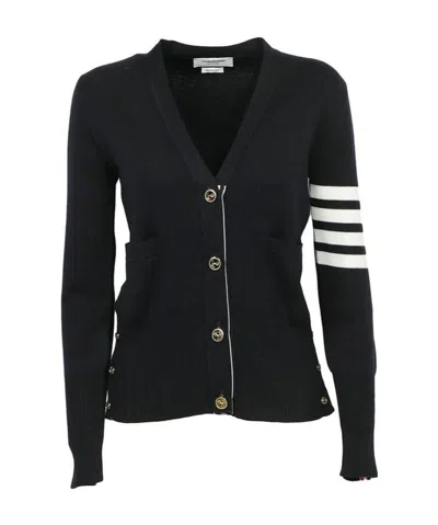 Thom Browne 4-bar Milano Stitch Cardigan In Black