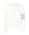 Thom Browne Stripe Sleeve Milano Stitch Cardigan In White