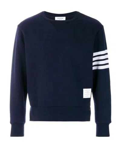 THOM BROWNE THOM BROWNE 4-BAR STRIPED TRIM PULLOVER