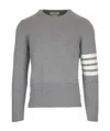 Thom Browne 4-bar Milano Stitch Pullover In Gray