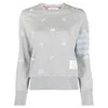 Thom Browne Nautical Embroidered French Terry Sweatshirt In Grey