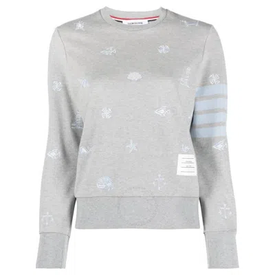 Thom Browne 4-bar Nautical Cotton Sweatshirt In Grey