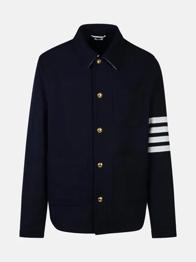 Thom Browne '4 Bar' Navy Wool Blend Jacket