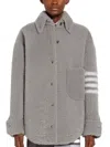 Thom Browne 4-bar Oversized Shirt Jacket In Gray