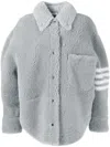 Thom Browne 4-bar Oversized Shirt Jacket In Grey