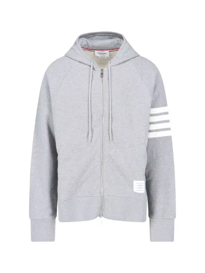 Thom Browne "4-bar" Oversized Zip Sweatshirt In Grey