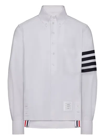 Thom Browne 4-bar Oxford Polo Shirt In White
