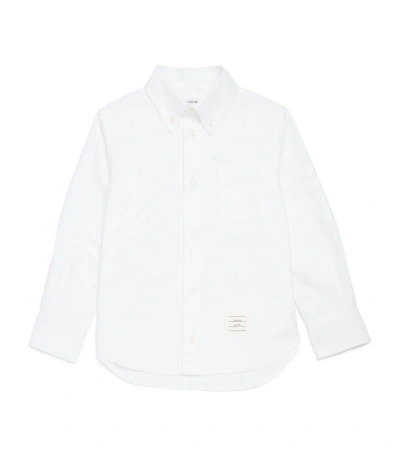 Thom Browne Kids' 4-bar Oxford Shirt (2-12 Years) In White
