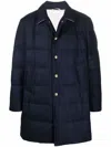 Thom Browne 4-bar Padded Coat In 415 Navy