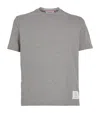 Thom Browne Light Grey Stripe-detail Cotton T-shirt In Grey