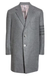 THOM BROWNE 4-BAR PATCH POCKET CASHMERE FELT TOPCOAT