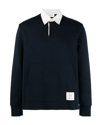 Thom Browne 4-bar Patch Polo Shirt In Black