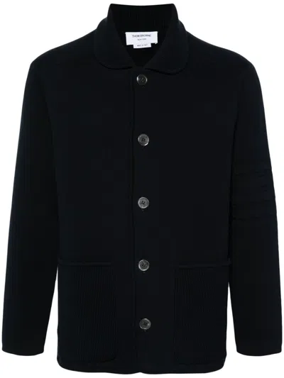 Thom Browne 4-bar Piqué-weave Jacket In Blue