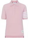 Thom Browne 4-bar Short-sleeve Polo Shirt In Pink