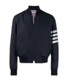 Thom Browne 4-bar Plain Weave Suiting Bomber Jacket In Black