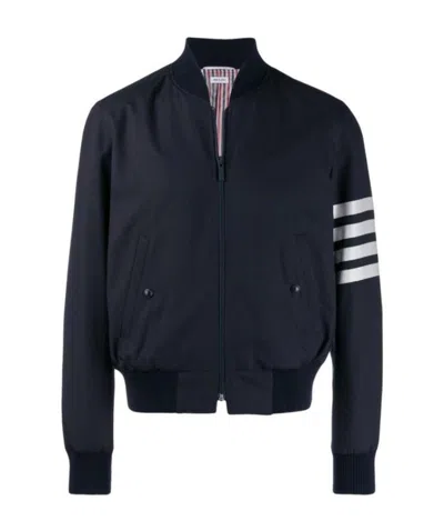 Thom Browne 4-bar Plain Weave Suiting Bomber Jacket In Black