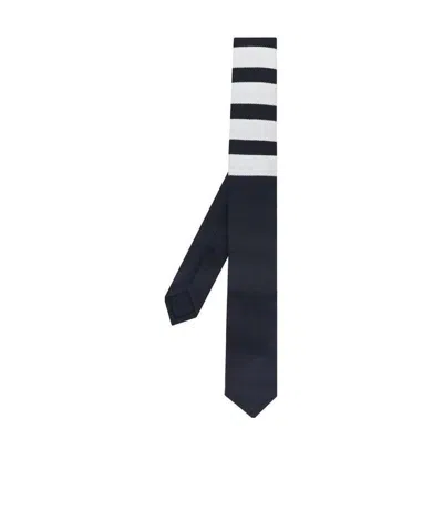 Thom Browne 4-bar Plain Weave Tie In Black