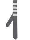 Thom Browne Plain Wool Weave Engineered 4 Bar Tie In Grey