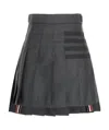 Thom Browne 4-bar Pleated Mini Skirt In Black