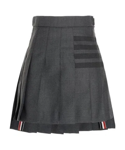 Thom Browne 4-bar Pleated Mini Skirt In Black